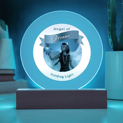 USB Circle Acrylic LED Light  -Guardian Angel - Dreams