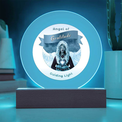 USB Circle Acrylic LED Light  -Guardian Angel -  Gratitude
