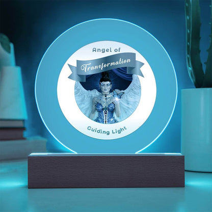 USB Circle Acrylic LED Light - Guardian Angel - Transformation