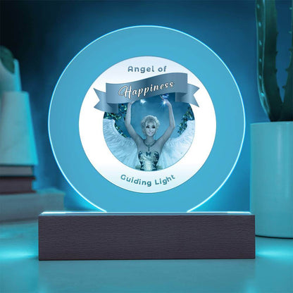USB Circle Acrylic LED Light  -Guardian Angel -  Happiness