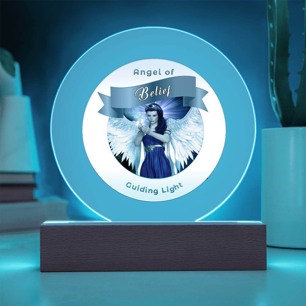 USB Circle Acrylic LED Light - Angel -- Belief