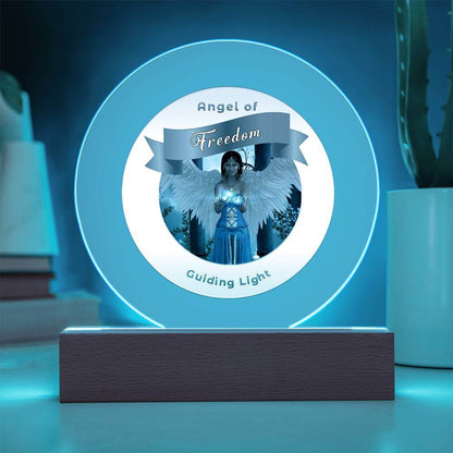 USB Circle Acrylic LED Light - Angel -  Freedom