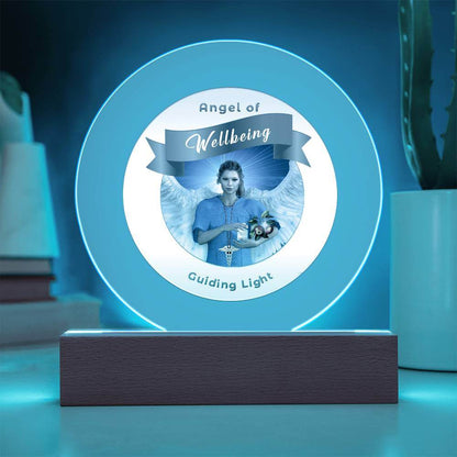 USB Circle Acrylic LED Light - Angel - Wellbeing