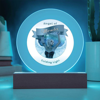 USB Circle Acrylic LED Light  -Guardian Angel - Miracles
