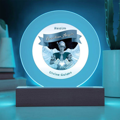 USB Circle Acrylic LED Light  -  Guardian Angels