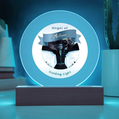 USB Circle Acrylic LED Light - Angel - Action