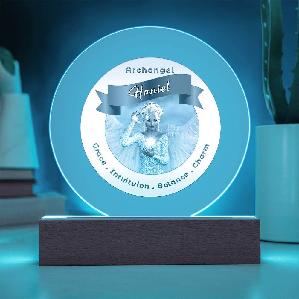 USB Circle Acrylic LED Light -  Archangel Haniel