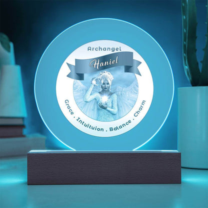 USB Circle Acrylic LED Light -  Archangel Haniel