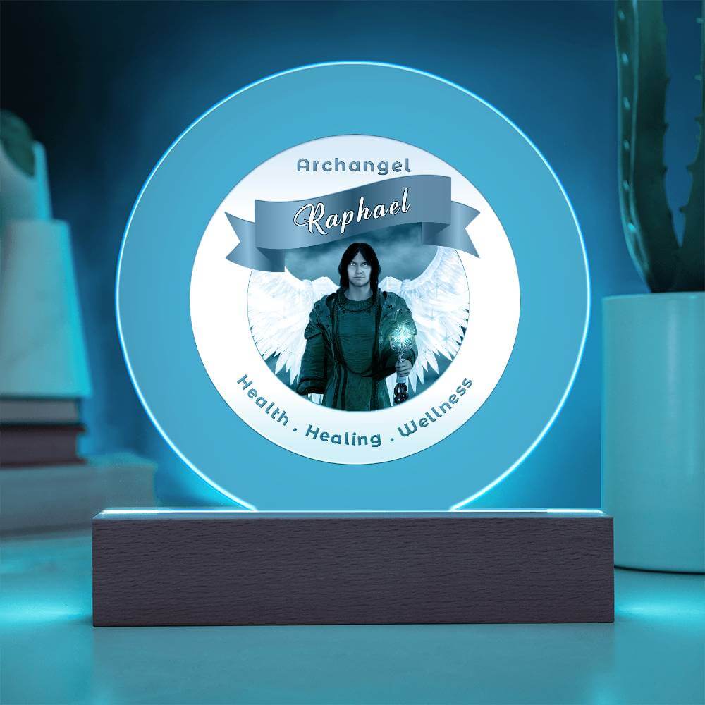 USB Circle Acrylic LED Light  - Archangel Raphael