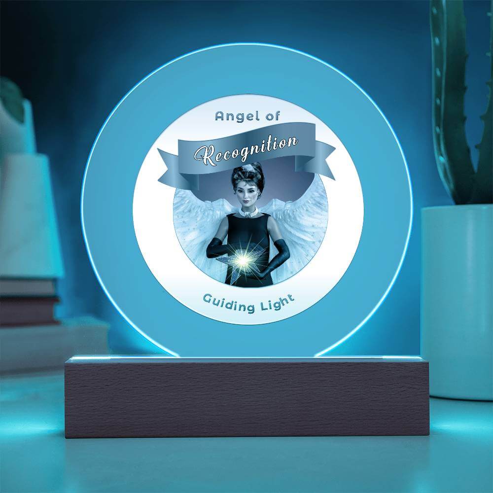USB Circle Acrylic LED Light  -Guardian Angel - Recognition