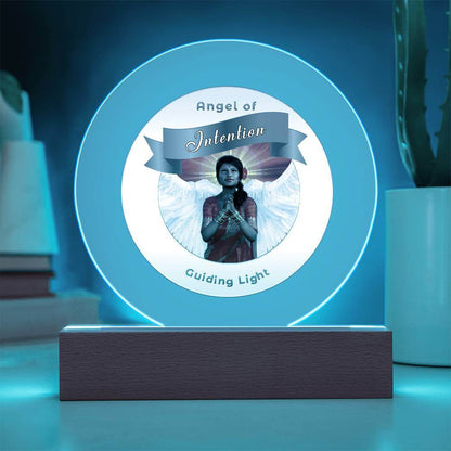 USB Circle Acrylic LED Light  -Guardian Angel - Intention