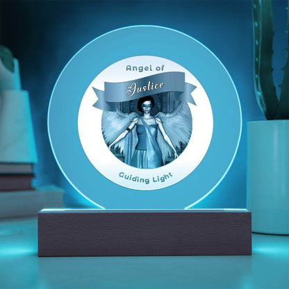 USB Circle Acrylic LED Light  -Guardian Angel - Justice