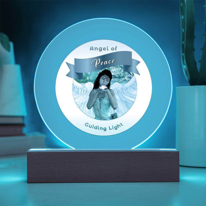 USB Circle Acrylic LED Light  -Guardian Angel - Peace