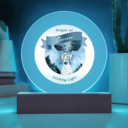 USB Circle Acrylic LED Light  -Guardian Angel - Success