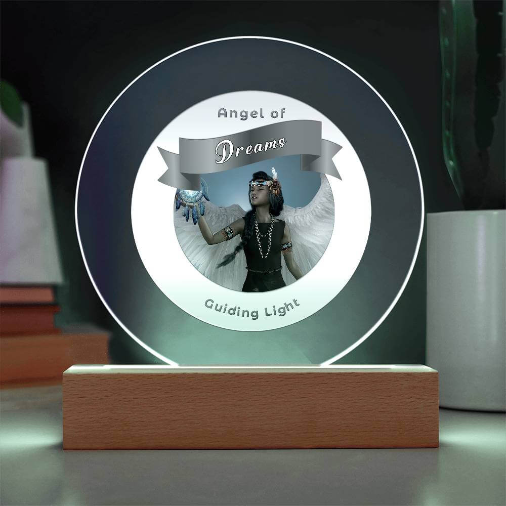 USB Circle Acrylic LED Light  -Guardian Angel - Dreams