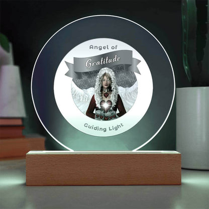 USB Circle Acrylic LED Light  -Guardian Angel -  Gratitude