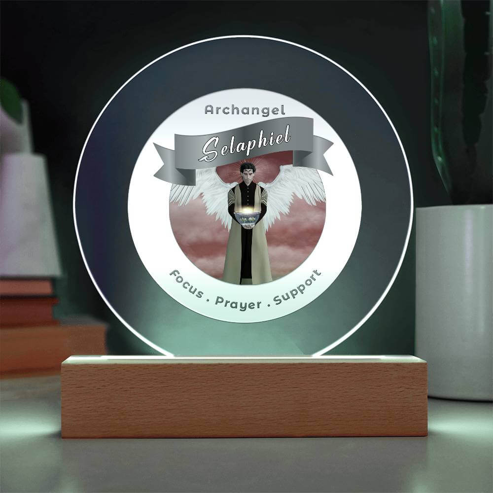USB Circle Acrylic LED Light - Archangel Selaphiel