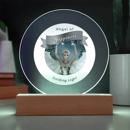 USB Circle Acrylic LED Light  -Guardian Angel -  Happiness