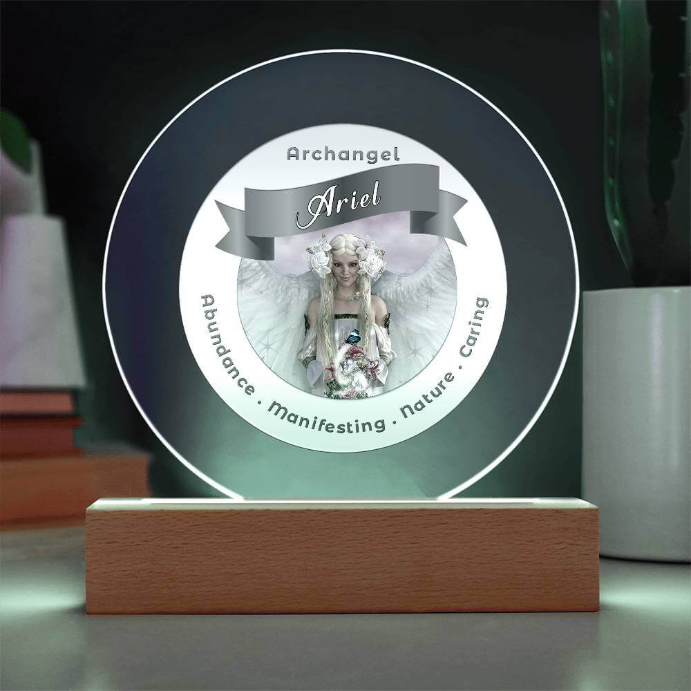 USB Circle Acrylic LED Light  - Archangel Ariel