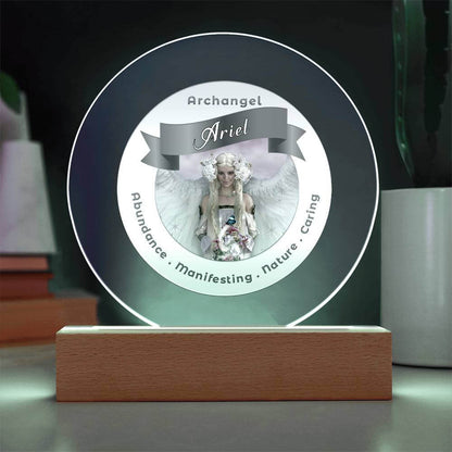 USB Circle Acrylic LED Light  - Archangel Ariel