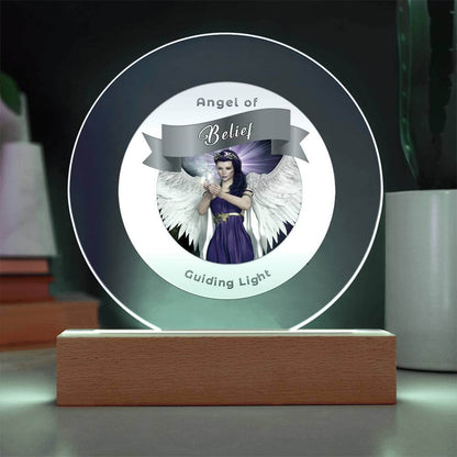 USB Circle Acrylic LED Light - Angel -- Belief
