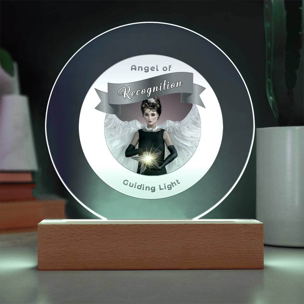 USB Circle Acrylic LED Light  -Guardian Angel - Recognition