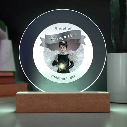 USB Circle Acrylic LED Light  -Guardian Angel - Recognition