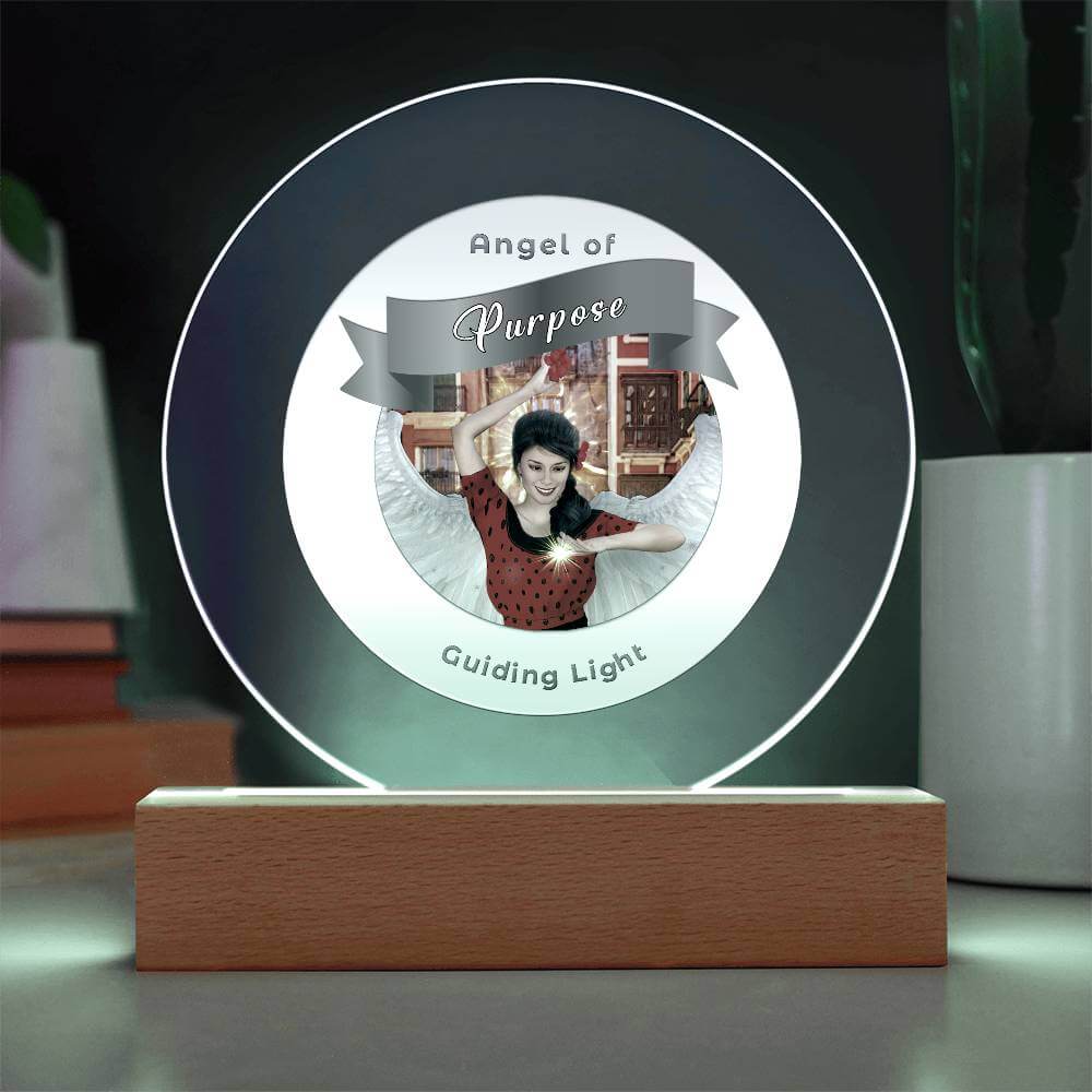 USB Circle Acrylic LED Light - Angel -Purpose