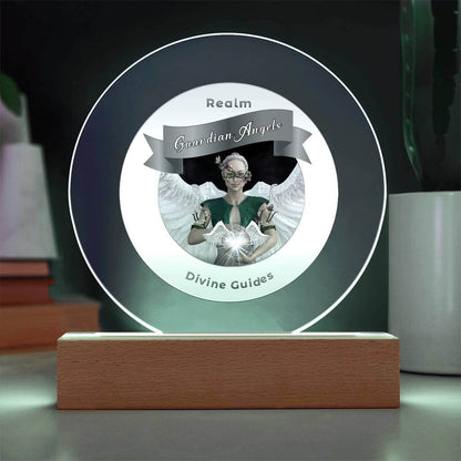 USB Circle Acrylic LED Light  -  Guardian Angels