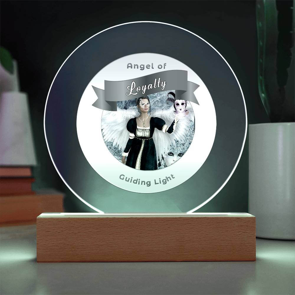 USB Circle Acrylic LED Light  -Guardian Angel - Loyalty