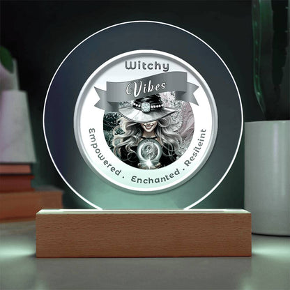 USB Circle Acrylic LED Light -  Witchy  Vibes - Blond