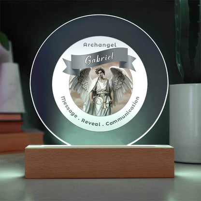 USB Circle Acrylic LED Light  - Archangel Gabriel