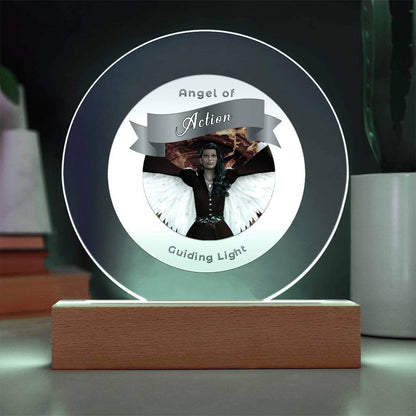 USB Circle Acrylic LED Light - Angel - Action