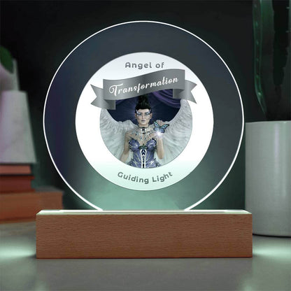 USB Circle Acrylic LED Light - Guardian Angel - Transformation