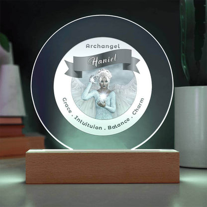USB Circle Acrylic LED Light -  Archangel Haniel