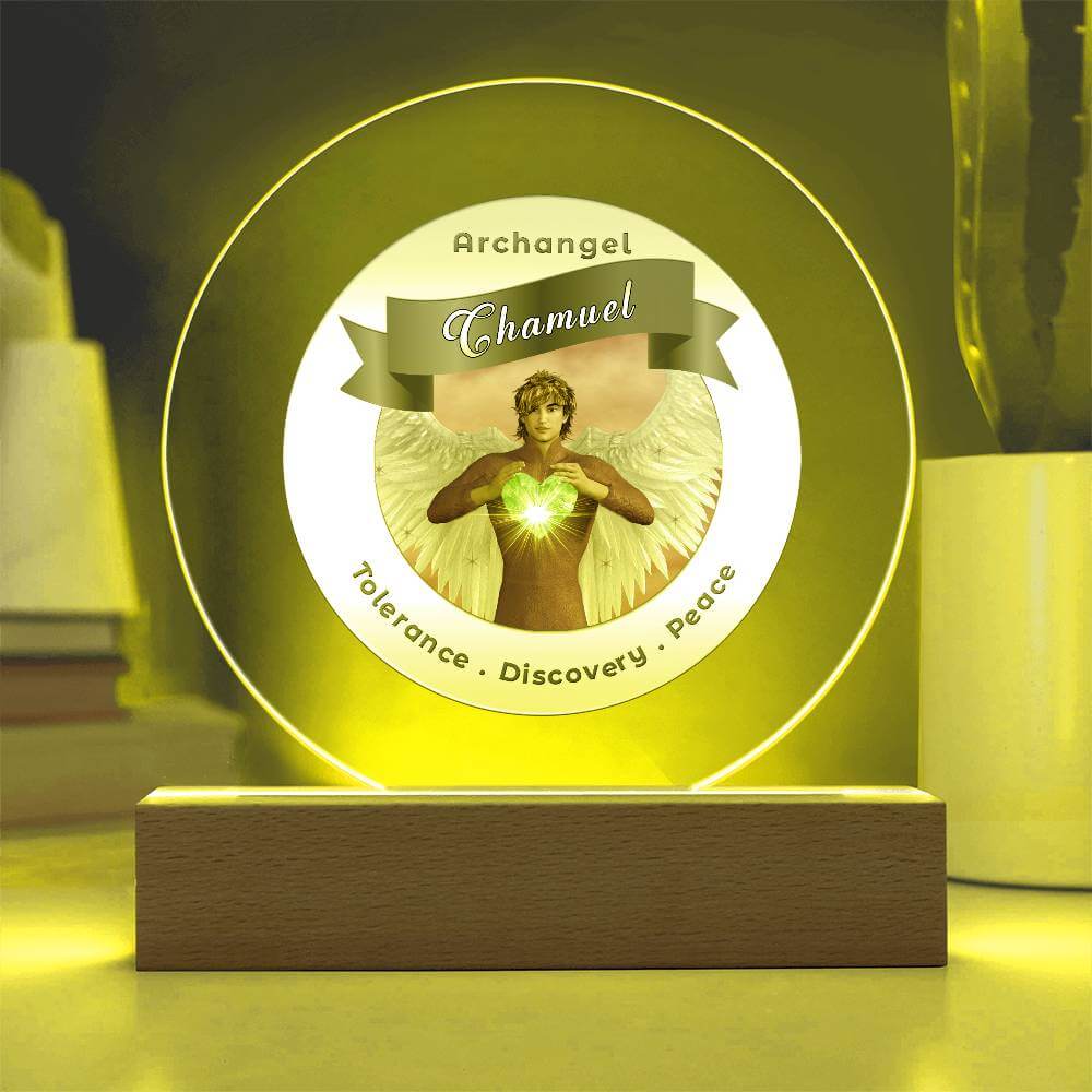USB Circle Acrylic LED Light -  Archangel Chamuel