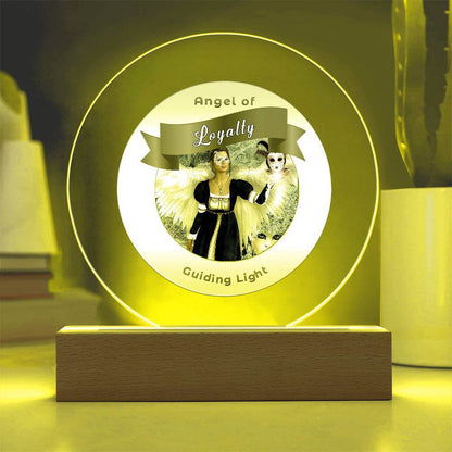 USB Circle Acrylic LED Light  -Guardian Angel - Loyalty