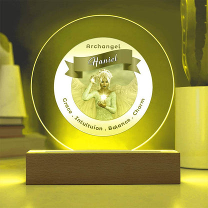 USB Circle Acrylic LED Light -  Archangel Haniel
