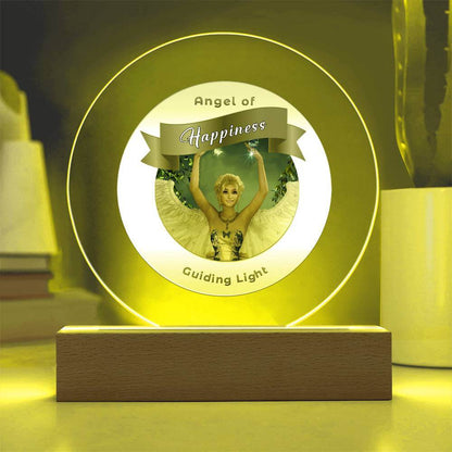 USB Circle Acrylic LED Light  -Guardian Angel -  Happiness