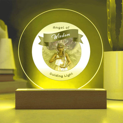 USB Circle Acrylic LED Light - Angel - Wisdom