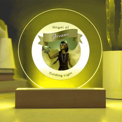 USB Circle Acrylic LED Light  -Guardian Angel - Dreams