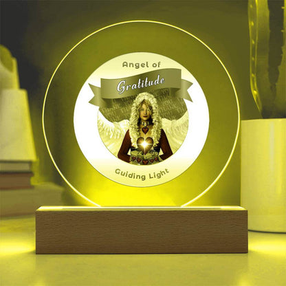 USB Circle Acrylic LED Light  -Guardian Angel -  Gratitude