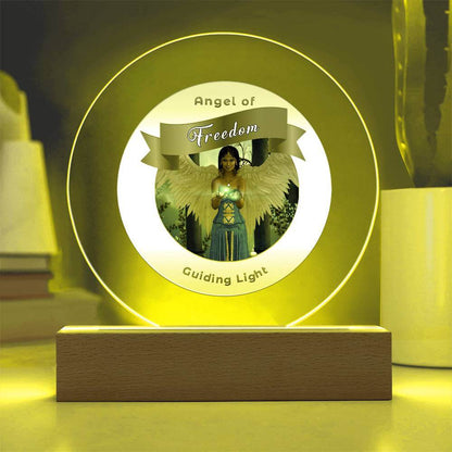 USB Circle Acrylic LED Light - Angel -  Freedom