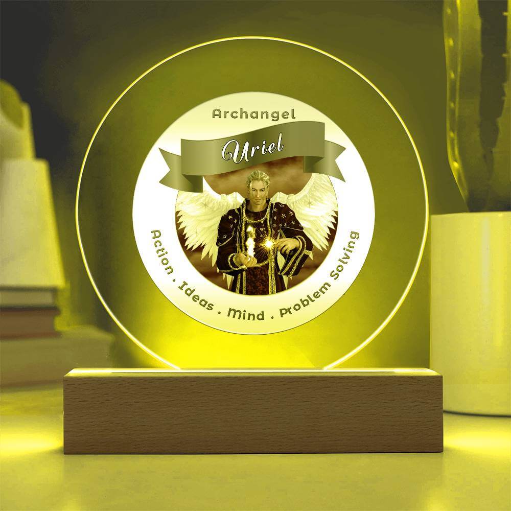 USB Circle Acrylic LED Light -  Archangel Uriel