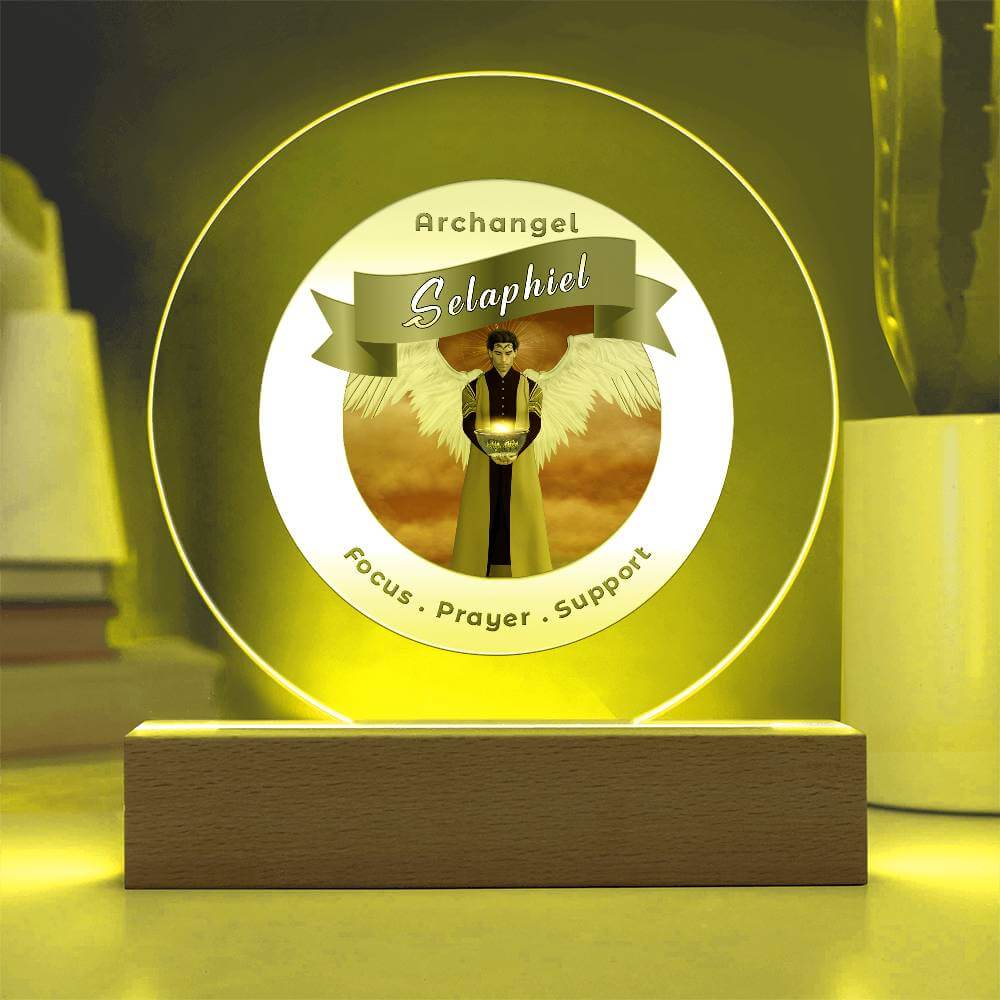 USB Circle Acrylic LED Light - Archangel Selaphiel