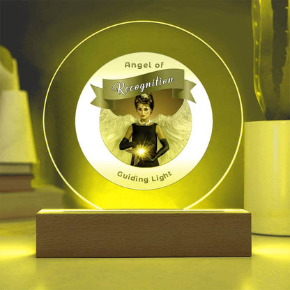 USB Circle Acrylic LED Light  -Guardian Angel - Recognition