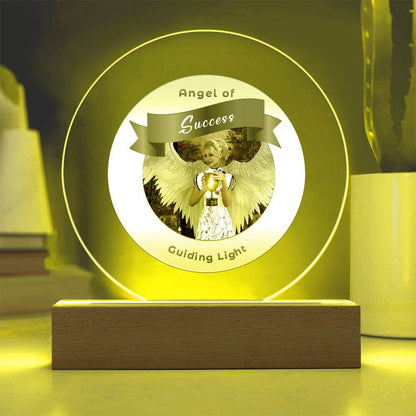 USB Circle Acrylic LED Light  -Guardian Angel - Success