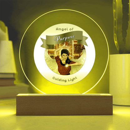 USB Circle Acrylic LED Light - Angel -Purpose