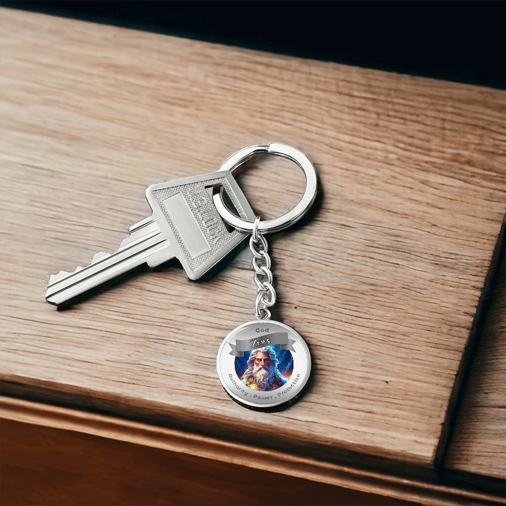 Zeus - Affirmation Keychain For Authority Power Protection - More Than CharmsMore Than Charms