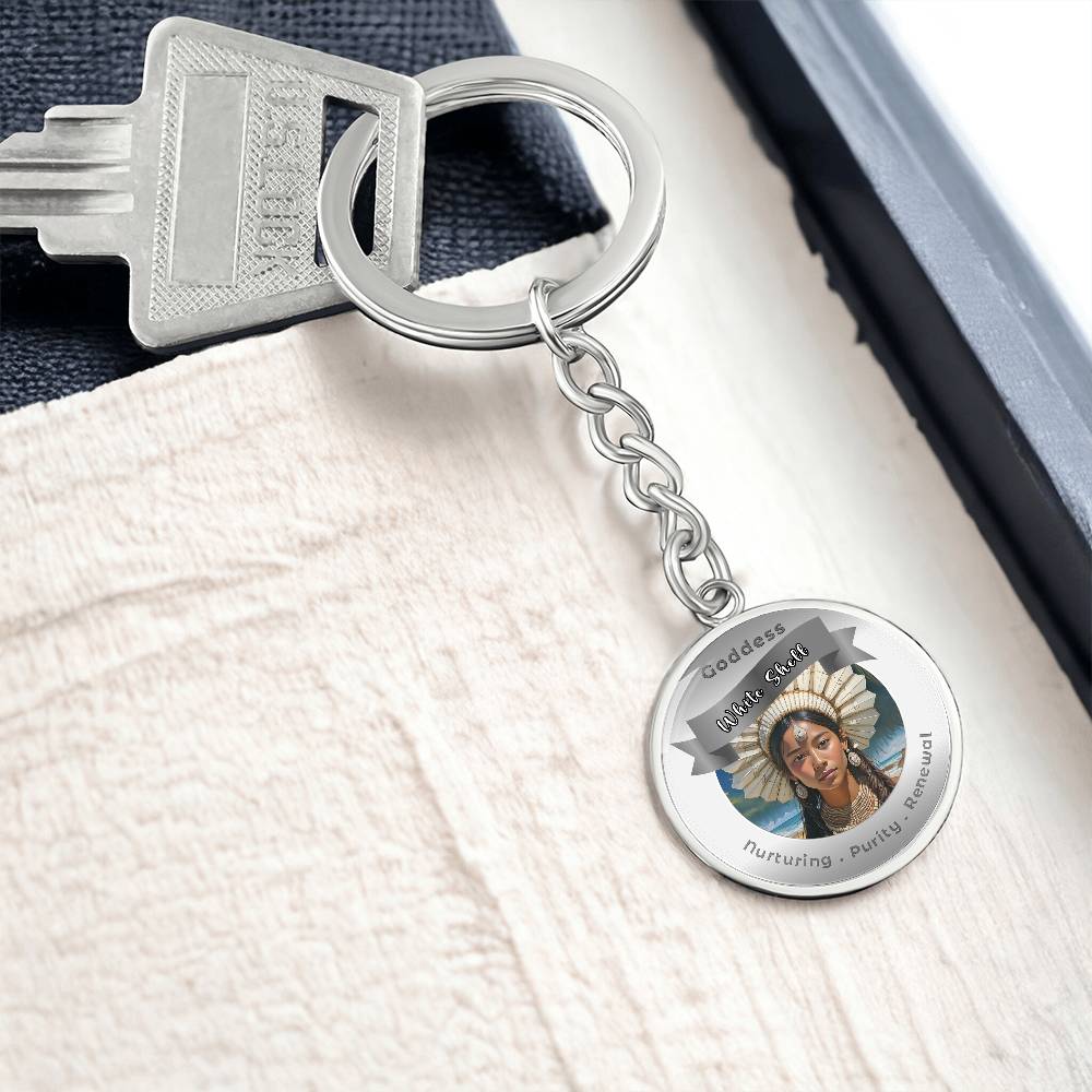 White Shell Woman - Affirmation Keychain For Nurturing Purity Renewal - More Than CharmsMore Than Charms